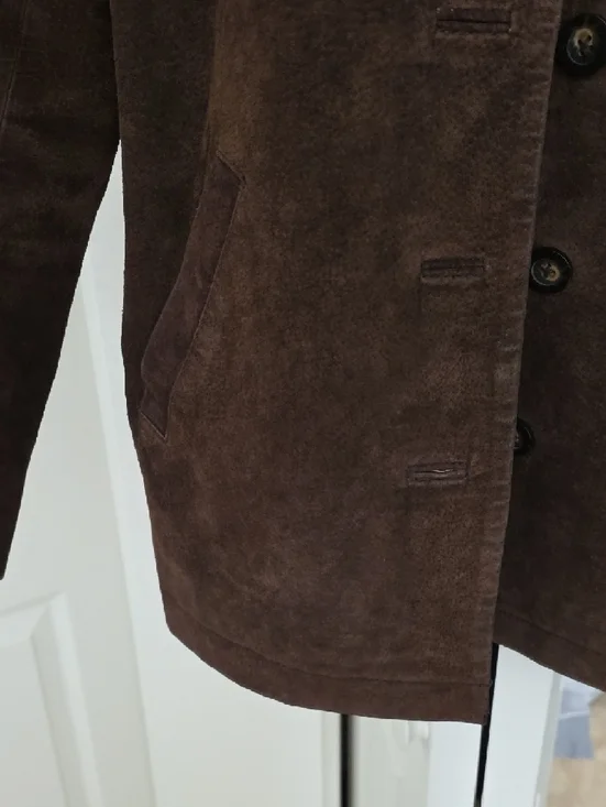 Style & Co. Women's Brown Suede Button-Front Pea Coat - Picture 6 of 14